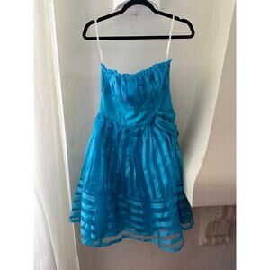 Betsey Johnson Blue Strapless Dress 6